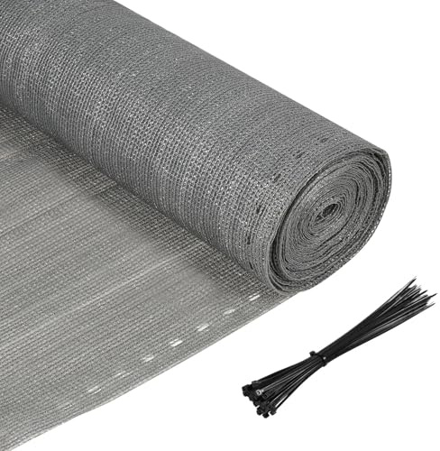 Joparri Sichtschutz Zaun, Zaunblende für Zaun & Balkongeländer, Schattiernetz Gartenzaun, Schattennetz, 150g/㎡ HDPE Gewebe Netz mit Kabelbinder, UV-resistent, Windfest, Eißfest, 1 x 20 m, Anthrazit