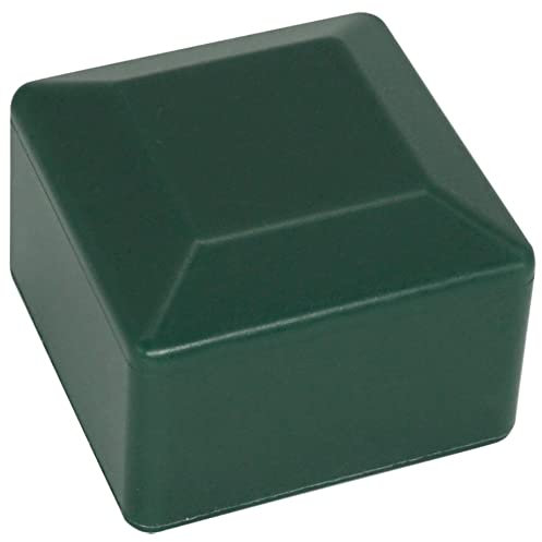 SKIR'CO (20 pcs) Fence Post Caps, Square 30 x 30 mm Green Plastic Caps for Fence Posts, Moss Green RAL 6005 Colour