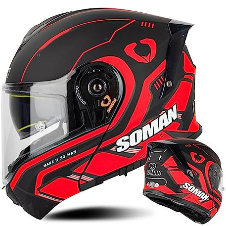 Motorradhelm Integralhelm Mopedhelm Comfort,Integralhelm Mit Sonnenblende Motorrad Flip Vollvisierhelm Für Herren Und Damen ECE/DOT-Zugelassen Großer Motocross Helm 8,XXXXL