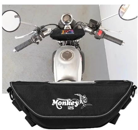 AMZCO Lenkertaschen Motorrad Für HON&DA Monkey 125 Monkey 125z Monkey125 Motorrad-Lenker-Aufbewahrungstasche Zubehör(Logo 2)