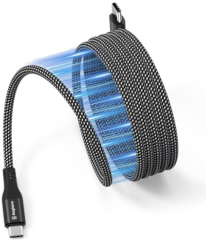 Magtame Cable USB-C Magnético 60 W 3 A, Flexible, Carga Rápida, 1,5 m | Negro, datos 480 Mbps, nylon trenzado flexible, recogida compacta en escritorio/coche; para móvil/tableta/portátil USB-C