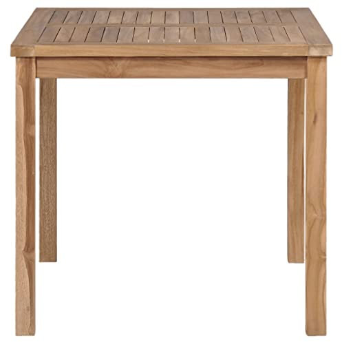 HETFTJN Bartisch Outdoor Campingtische Picknicktisch Angeltisch - Gartentisch 80x80x77 cm Massivholz Teak für Terrasse Outdoor Speisesaal Garten