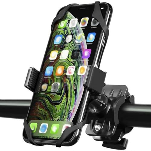 Bekuld Soporte Móvil Bicicleta, Soporte Móvil Moto – Rotación 360°, Gomas Antideslizantes, Compatible con Smartphones de 4.7-6.8”, Instalación Fácil y Segura
