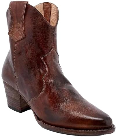 Generico Botines de mujer bajos, botines mujer invierno vintage elegantes, botines cómodos botines cortos clásicos botines mujer motorista suaves botas chelsea mujer, café, 41 EU