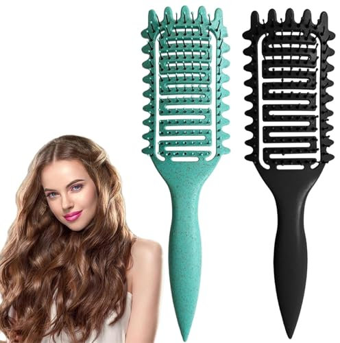 2 Stück Lockenbürste für Haare - Detangler Bürste ohne Ziepen für Naturlocken - für Damen und Herren