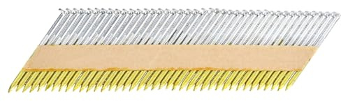 sourcing map 1000Pcs 34 Degree 0.113 x 2 Framing Nails, Galvanized Carbon Steel Paper Collated Nails for Furniture/Constructions, Color Zinc