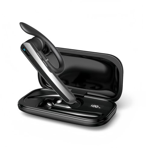 YOUHE Bluetooth Headsets Handsfree Bluetooth Earpiece with 37 Hrs Talking Time Mic Mute Two Device Connection for iPhone, Android and Laptop