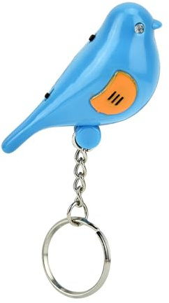 Bird LED Whistle Key Finder Intelligent Voice Control Keychain With Battery for Home Office Travel (Blue)