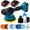 TKSE Polishing Polisseuse Sans Fil, kit de Polisseuse Voiture Avec 2 Batteries de 21V 1500mah, 5500 Tr/Min 6 Vitesses Variables Polisseuse Orbitale pour Détails Voiture/élimination des rayures