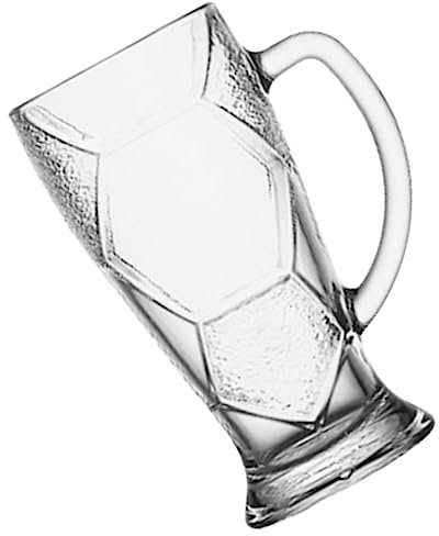 MOLUCKFU Großer Bierkrug Mit Henkel Fußballmotiv Multifunktionales Bierglas Für Partys