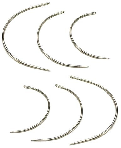 6 Pcs Curved Needle, Upholstery Needle, Curved Needles for Hand Sewing, Upholstery Needles for Hand Sewing, Curved Sewing Needle for Repair Kit Upholstery Sewing, Curved Sewing Needle(2 3 4)
