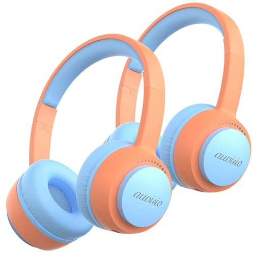auvisio Kopfhörer Bluetooth: 2er-Set Bluetooth Kinderkopfhörer, XXL-Lautstärkebegrenzung, BT5.3 (Jungen-Kopfhörer, mit Lautstärkebegrenzung, TV)