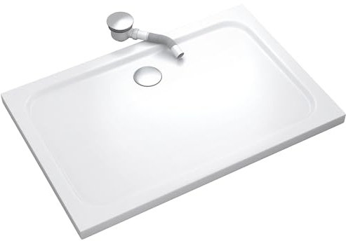 SHIMMER Receveur de douche 80 x 90 cm acrylique Blanc + bonde et siphon inclus - Salle de bain