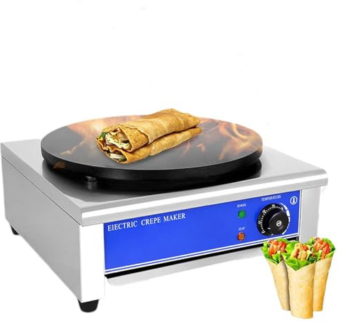 CWCQGH Crêpière électrique, Plaque de Cuisson pour crêpes, Machine à crêpes, 2 plaques chauffantes, température réglable de 50 à 300 ℃, poêle à crêpes électrique antiadhésive pour œufs