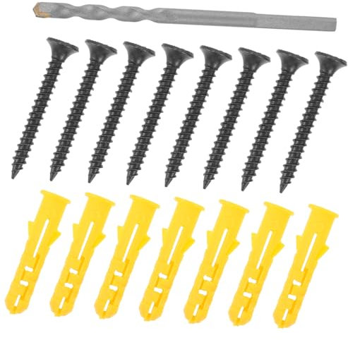 TOPPERFUN 1juego Anclajes y Tornillos Para Paredes De Concreto y Placas De Incluye Broca Para Ladrillo y Tornillos Para Paneles De Instalación Fácil y Segura