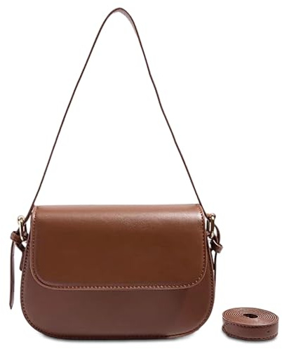 Mabecol Umhängetasche Damen, Kleine Handtasche PU Leder, Schultertasche Handtasche Klein, Umhängetasche Shopper Tasche für Alltag, Arbeit, Freizeit, Braun