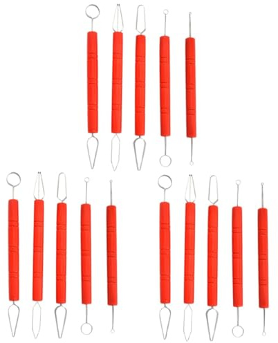 jojofuny 3 Series Juego De Buril Para Tallar Cerámica Herramienta De Corte Para Cerámica Arcilla Para Tallar Arcilla Para Modelar Herramientas Para Esculpir Suministros 5 piezas x 3