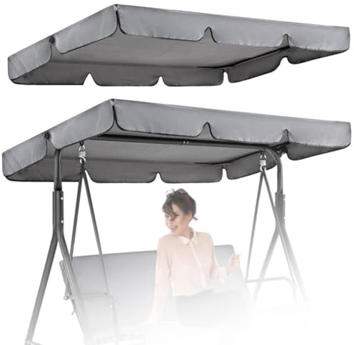 MXCZFC Toldo de repuesto para columpio de jardín de 3 plazas, impermeable, resistente al viento, anti-UV, resistente, a prueba de rasgaduras, cubierta superior para hamaca de jardín (195 x 125 cm