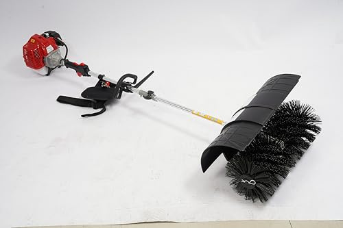 52ccm Schneefräse Kehrmaschine Benzin Motorbesen Benzin für draußen, Schneeschieber mit Schutzbrille und Schultergurt, Schneefräse Handkehrmaschine Motor Kehrbesen