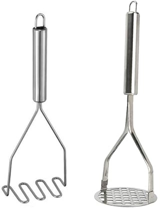 2PCS Potato Masher Stainless Steel 2pcs, Purpose Kitchen Tool, Durable Non-Slip Grip,Kitchen Gadgets Easy to Clean for Avocado Sauce Butter Pumpkin Puree Bean, Dishwasher Safe