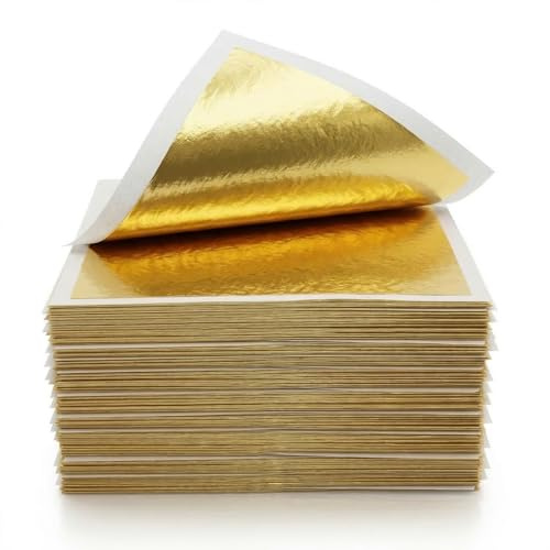 200 Blatt Blattgold, Geeignet Für Acrylmalerei, Blattgold, Blattgold Zum Basteln, Goldfolie Zum Basteln,Geeignet Für Kunstprojekte, Holz, Möbel Dekorationmöbeldekoration Und Diy-Bastelarbeiten.