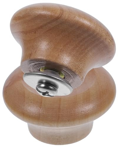 Wood Pan Lid Knobs 2pcs Replaceable Lid Handle with Widened Base | Household Lid Knob, Easy to Install and Easy to Grasp, Khaki Classic Shape for Milk Pots and Lids