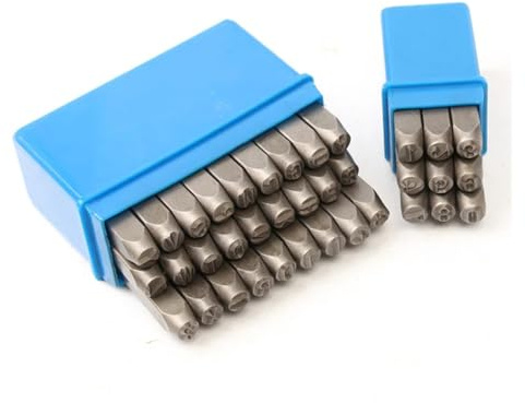 Schlagzahlen Buchstaben Set Siegelschrift aus alphanumerischer Legierung, Lederwerkzeug, Stanzstift, Prägestempel, Stanze, 3,4,5,6,8,10 mm(8mm Letters (A-Z))