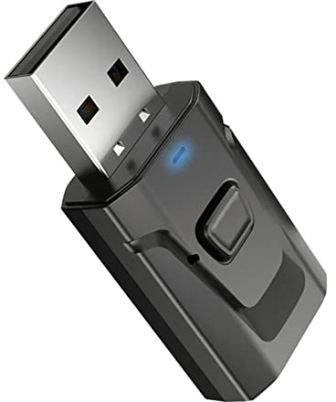 HUSHUI Ricevitore Bluetooth USB 4 in 1 Adattatore Audio di qualità Audio Nitido per Computer TV Proiettore Plastica Resistente Nera
