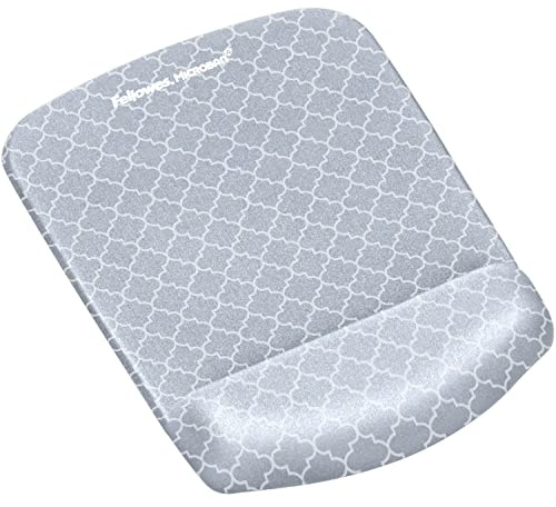 Fellowes PlushTouch Mauspad/Handgelenkauflage mit FoamFusion-Technologie, graues Gitter (9549701)
