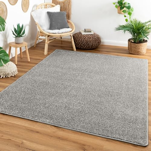 Steffensmeier Kurzflor Teppich Cambridge, Wohnzimmer, Schlafzimmer, in Grau, Größe: 160x230 cm