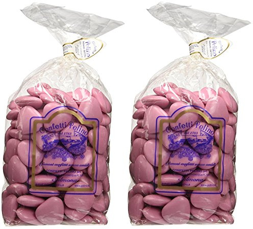 Confetti Pelino Sulmona dal 1783 Confetti Rosa Cioccolato a Forma di Cuore - 1000 gr