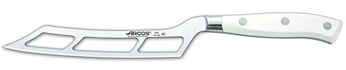 Arcos Serie Riviera Blanc - Cuchillo para Queso - Hoja de Acero Inoxidable Forjado NITRUM 145 mm - Mango de Polioximetileno (POM) Color Blanco