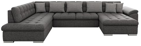 Mirjan24 Eckcouch Ecksofa Niko, Design Sofa Couch mit Schlaffunktion U-Sofa Große Farbauswahl Wohnlandschaft (Ecksofa Rechts, Lux 06 + Lux 06 + Lux 05)