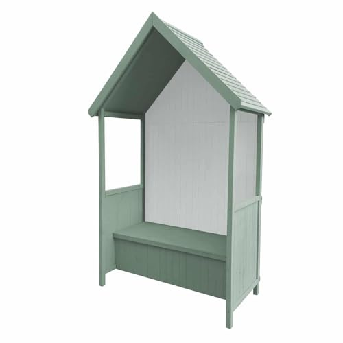Gardiun Marquise Alice Green en Bois avec Banc, 75 x 137 x 223 cm