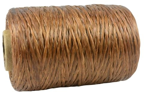 Kulay konstgjord Sinew vaxad polytråd för pärlor och sömnad (1 enkel spole, 5-lager, 8 oz, 300 meter eller 900 fot) (236 ml, brun)