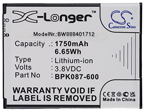 vhbw Akku kompatibel mit Verifone IPAY e285, e285 Barcodescanner POS (1750mAh, 3,8V, Li-Ion)