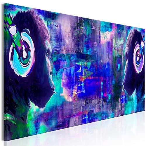 murando Acoustic Canvas Wall Art DJ MONKEY 135x45 cm / 54x18 picture with acoustic foam sound absorption print image Artwork 1 pc room acoustics soundproofing chimpanzee like painted g-A-10032-b-a