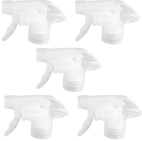 5 Pcs Trigger Sprayers Stream Mist Bottle Nozzle Spray Top Replacements Plastic Sprinklers for Cleaning Office Home Kitchen (28/410)