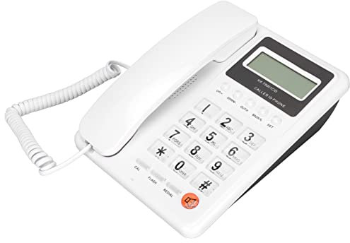 Bewinner Corded Phone for Home Hotel Office, Landline Telephone with Caller ID Display and FSK DTMF Dual System, Last Number Redial, Pause and Flash(white)