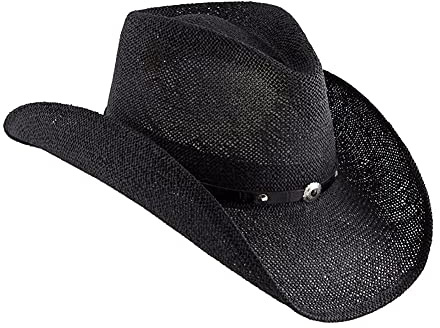 Stetson Cowboy, schwarzes Leder, Large