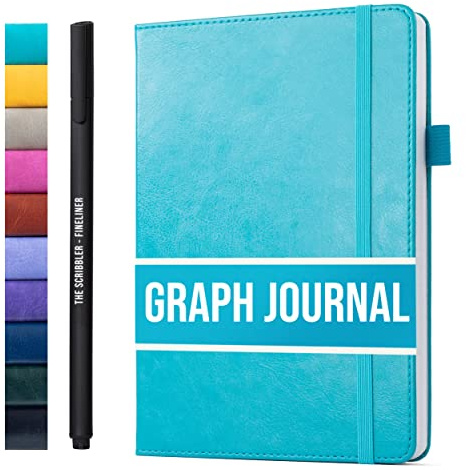 Scribbles That Matter Notizbuch a5 kariert for writing | 150 Seiten, 120 g/m² dickes Papier mit Haftnotizen, Stifthalter, Gummiband, (V)-Leder-Hardcover notizbuch kariert, 5,75 x 8,2 Zoll