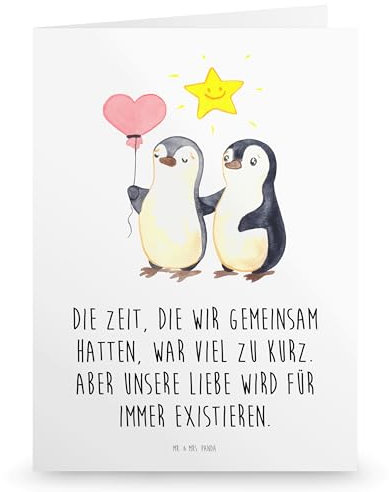 Mr. & Mrs. Panda Klapp Trauerkarte Eltern Sternenkind - Verlust, Trauersprüche, Beileid, Moderne Trauerkarte, Innovationskarte Trauer, Trauerkarte