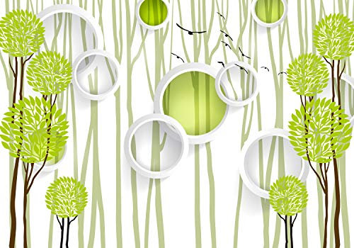 wandmotiv24 Fototapete Vögel Wald, 200 x 140cm - selbstklebende Strukturtapete, Wanddeko, Wandbild, Wandtapete, 3D, Bäume, Schwarz M4285