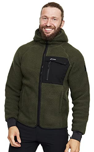 RevolutionRace Sherpa Hoodie für Herren, Outdoor Fleecejacken perfekt für Wanderungen und Outdoor-Abenteuer, Forest Night, S