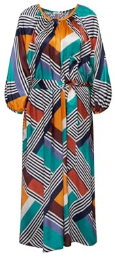 Seidensticker Damen Blusenkleid mit Bindegürtel Kleid, Marineblau, 42