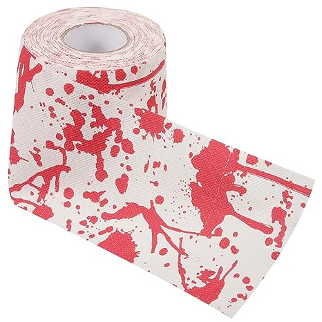 Angoily 1rolle Gruseliges Toilettenpapier Mit Blutspuren Lustiges Halloween- Badezimmer Sicher Und Hautfreundlich Für Halloween-feiern Witziges