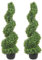 VEVOR Pianta Artificiale in Bosso a Spirale 2 Alberi Totale 91 cm Topiaria Decorativa Piante Finte in PE con 10 Foglie di Ricambio, per Decorazione Interno Esterno Giardino Terrazzo Balcone Ingresso