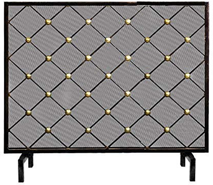 Pare-feu de cheminée Grille Cheminée Élégant Design Simple Autoportant Grand Pare-étincelles en Fer Massif Sécurité Enfant pour Cheminée Noir