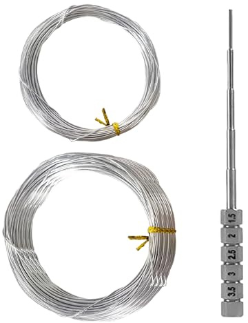 Alambre de aluminio de 35 m con 1 herramienta de bobinado de bobina, alambre de 1 mm para manualidades, alambre de aluminio hecho a mano, alambre de aluminio bonsái, para fabricación de joyas