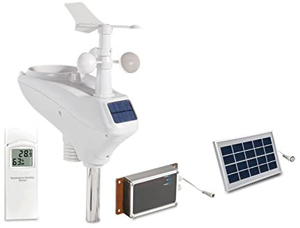 Estación meteorológica profesional, Medición de temperatura, humedad, lluvia, velocidad del viento, luz ultravioleta, presión, instrumento meteorológico, estación meteorológica inalámbrica Fácil de co